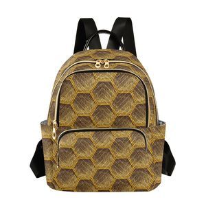 Honeycomb Bee Pattern Women’s Backpack Purse Causal Daypack Work Travel🖖